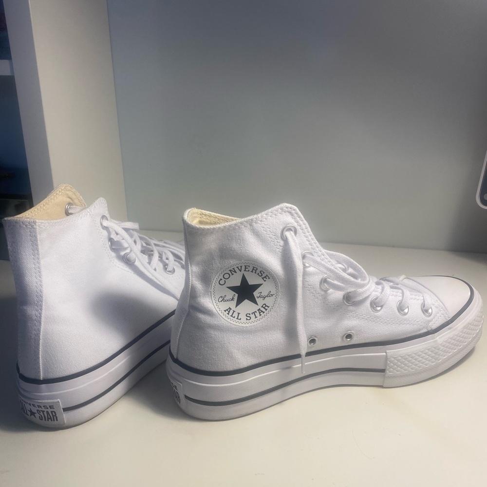 white high-top platform converse